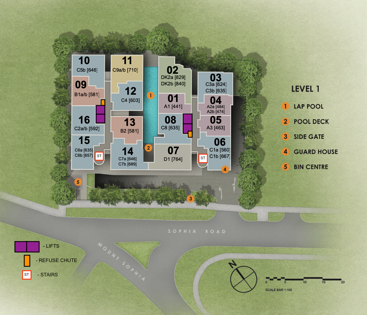 Siteplan-Lvl 1 with lift